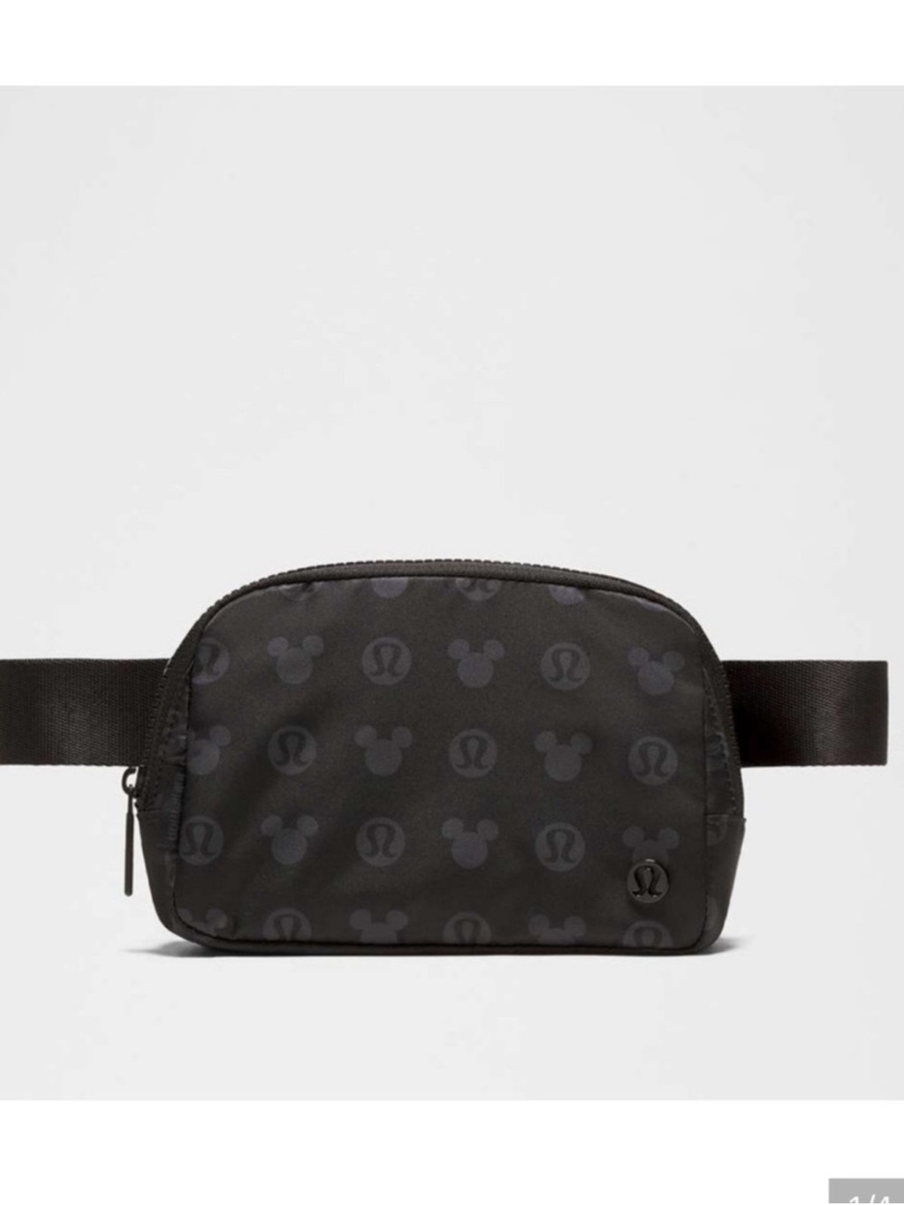 Lululemon Black Disney Mickey Print Tech Pouch crossbody Fanny belt bag nwt
